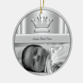 Silver Prince Crown Baby Boy Foto Ornament (Links)
