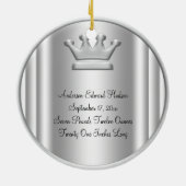 Silver Prince Crown Baby Boy Foto Ornament (Achterkant)