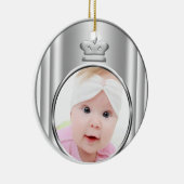 Silver Princess Crown Baby Girl Foto Ornament (Rechts)