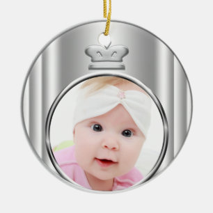 Silver Princess Crown Baby Girl Foto Ornament