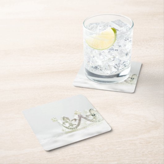 Silver Princess Crown Kartonnen Onderzetters (Insitu)