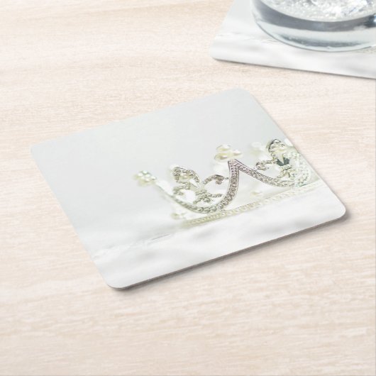 Silver Princess Crown Kartonnen Onderzetters (Schuin)