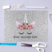 Silver princess unicorn voegt berichtenweefsel toe tissuepapier (Craft)