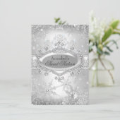 Silver Princess Winter Wonderland Sweet 16 Invite Kaart (Staand voorkant)