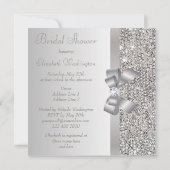 Silver Printen Sequins Bow & Diamond Vrijgezellenf Kaart (Achterkant)