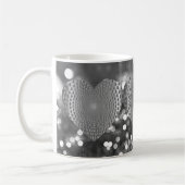 Silver Prismatic Heart Bokeh Faux Glitter Koffiemok (Links)