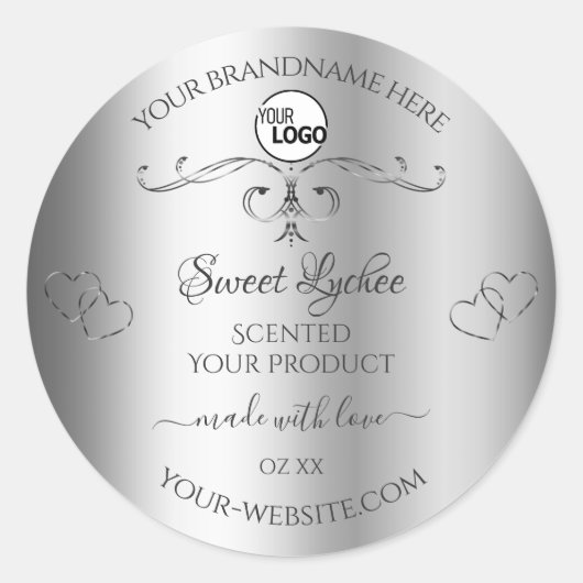 Silver Product Labels  geluid met Logo (Voorkant)