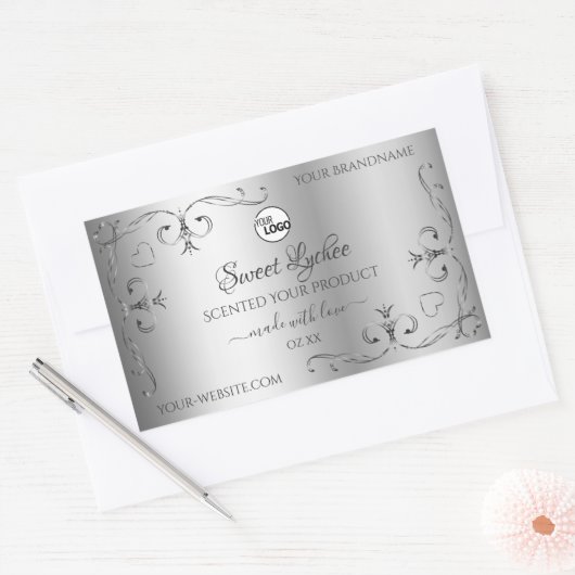 Silver Product Labels hoek Logo (Envelop)