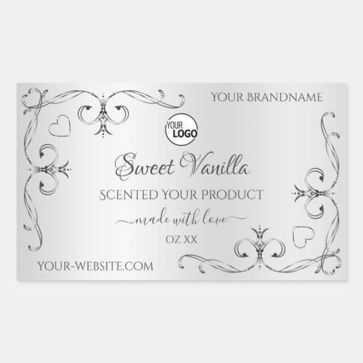  Silver Product Labels  hoeken Logo (Voorkant)