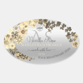 Silver Product Labels Sepia Flowers Monogram Logo (Voorkant)