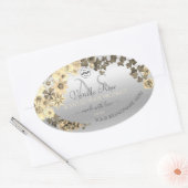 Silver Product Labels Sepia Flowers Monogram Logo (Envelop)