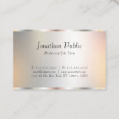 Silver Professional Elegant Sjabloon Modern Script Visitekaartje (Achterkant)