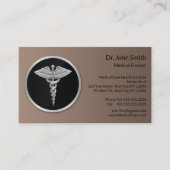 Silver Professional Medical Caduceus Afsprakenkaartje (Voorkant)