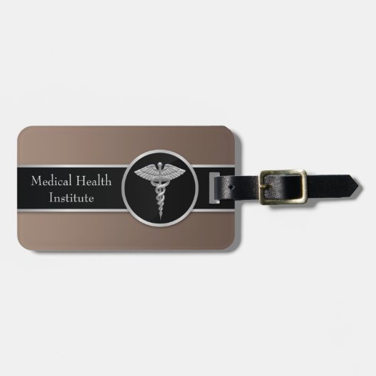 Silver Professional Medical Caduceus - Bagagelabel (Voorkant horizontaal)