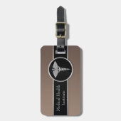 Silver Professional Medical Caduceus - Bagagelabel (Voorkant verticaal)