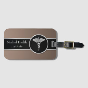 Silver Professional Medical Caduceus - Bagagelabel