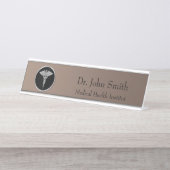 Silver Professional Medical Caduceus Desk Name Bor Bureau Naambordje (Voorkant)