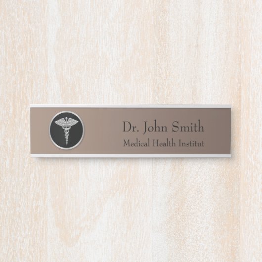 Silver Professional Medical Caduceus - Deurteken Deurbordje (Voorkant)