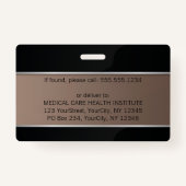 Silver Professional Medical Caduceus Foto ID Badge (Achterkant)