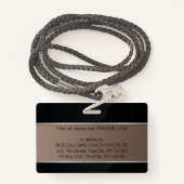 Silver Professional Medical Caduceus Foto ID Badge (Achterkant met draagriem)