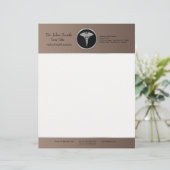 Silver Professional Medical Caduceus - Letterhead Briefhoofd Sjabloon (Staand voorkant)