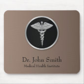 Silver Professional Medical Caduceus - Mousepad Muismat (Voorkant)