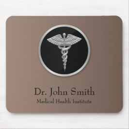 Silver Professional Medical Caduceus - Mousepad Muismat