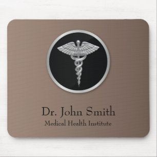 Silver Professional Medical Caduceus - Mousepad Muismat