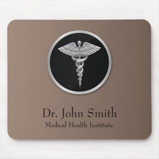Silver Professional Medical Caduceus - Mousepad Muismat (Voorkant)