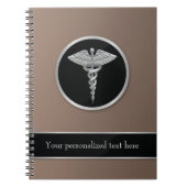 Silver Professional Medical Caduceus Notitieboek (Voorkant)