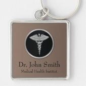 Silver Professional Medical Caduceus Sleutelhanger (Voorkant)