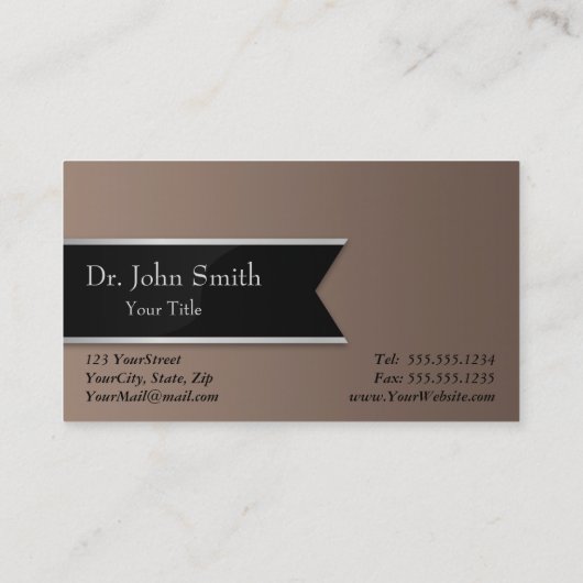 Silver Professional Medisch Caduceus Visitekaartje (Achterkant)