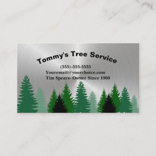 Silver Professional Tree Trimming Service Visitekaartje (Voorkant)