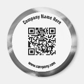 Silver Promotional Business Name QR-code Magneet (Voorkant)