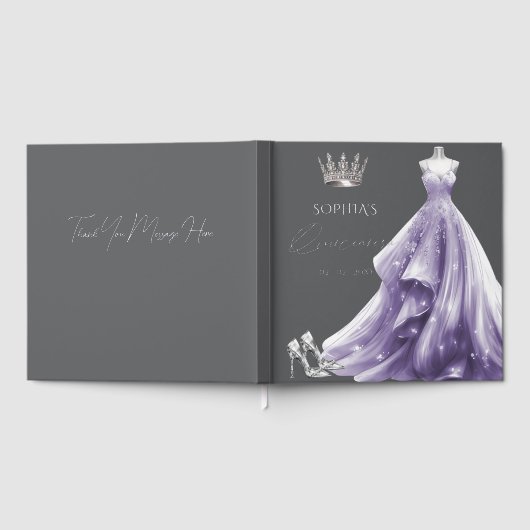 Silver Purple Dress Princess Quinceañera  Gastenboek (Volledig)