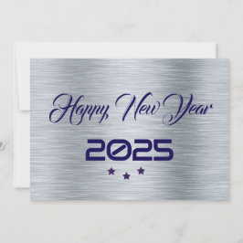 Silver purple wish card New Year met tree stars Feestdagenkaart