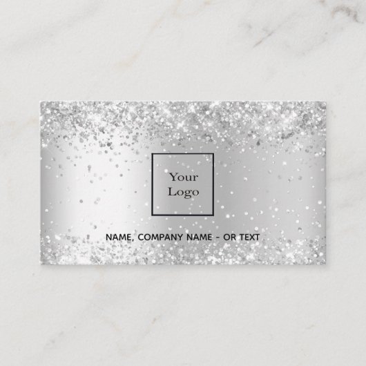 Silver QR code schoonheidssalon Visitekaartje (Voorkant)