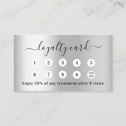 Silver qr code zakelijk logo klantenkaartje (Voorkant)