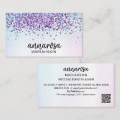 *~* Silver QR LOGO FOTO Trendy Visitekaartje (Voorkant / Achterkant)