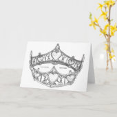 Silver Queen of Hearts crown tiara greeting card Kaart (Gele Bloem)