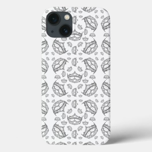 Silver Queen of Hearts crown tiara iphone 6 hoesje (Achterkant)