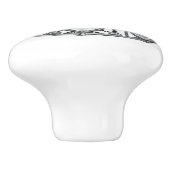 Silver Queen of Hearts crown tiara knob Keramische Knop (Zijkant)