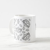 Silver Queen of Hearts crown tiara mok (Voorkant links)