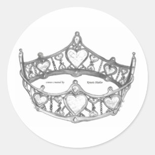 Silver Queen of Hearts kroontiara stickers