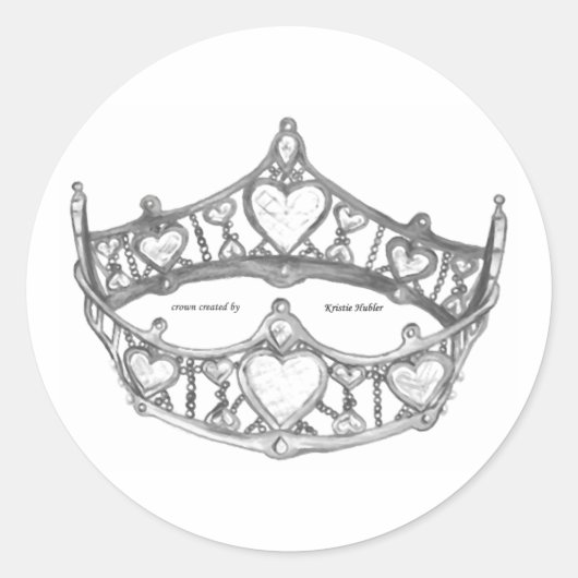 Silver Queen of Hearts kroontiara stickers (Voorkant)