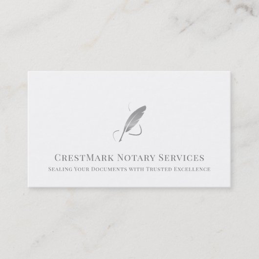 Silver Quill Notaris Visitekaartje (Voorkant)