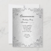 Silver Quinceanera 15th Birthday Masquerade Kaart (Achterkant)