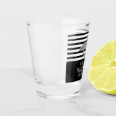 Silver Race Horse Black White Stripes Birthday Shot Glas (Links)