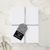 Silver Race Horse Black White Stripes Cadeaulabel (Met Touw)