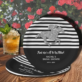 Silver Racehorse naar het Altar Vrijgezellenfeest Papieren Bordje